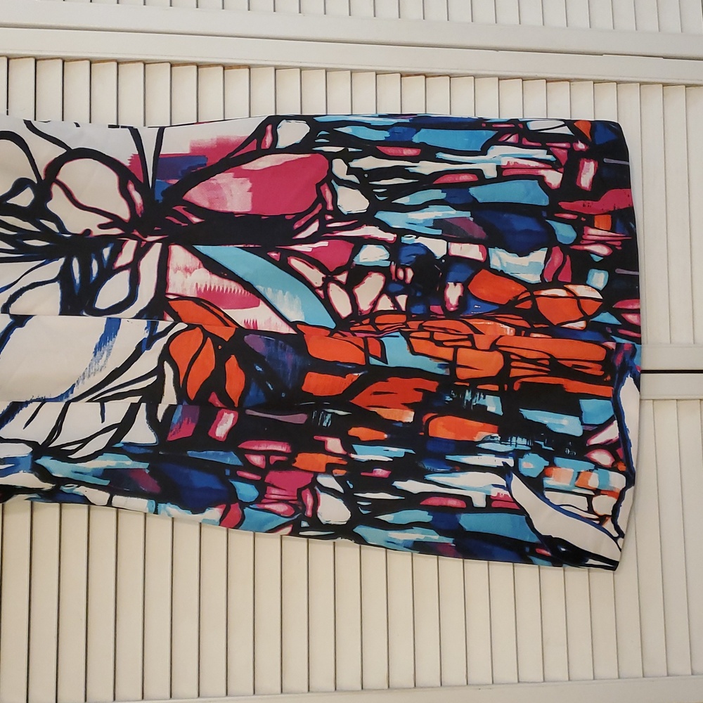AGB Stained Glass Look Colorful Artsy Sleeveless Sheath Dress, Size 12 - Picture 5 of 9